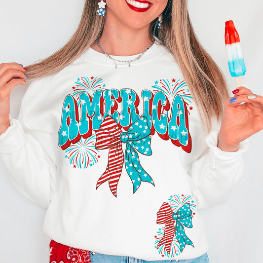 USA Stars and Stripes T-Shirt or Sweatshirt - Patriotic American Apparel