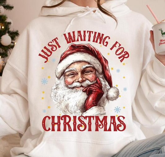 Sweatshirt T-Shirt Hoodie  Christmas Just Waiting For Christmas
