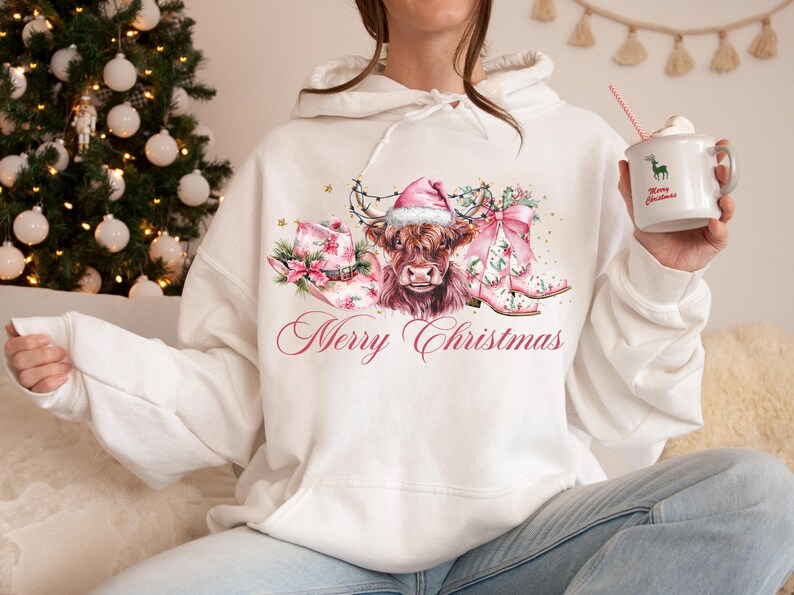 Sweatshirt T-Shirt Hoodie  Christmas Cows And Christmas Merry Christmas