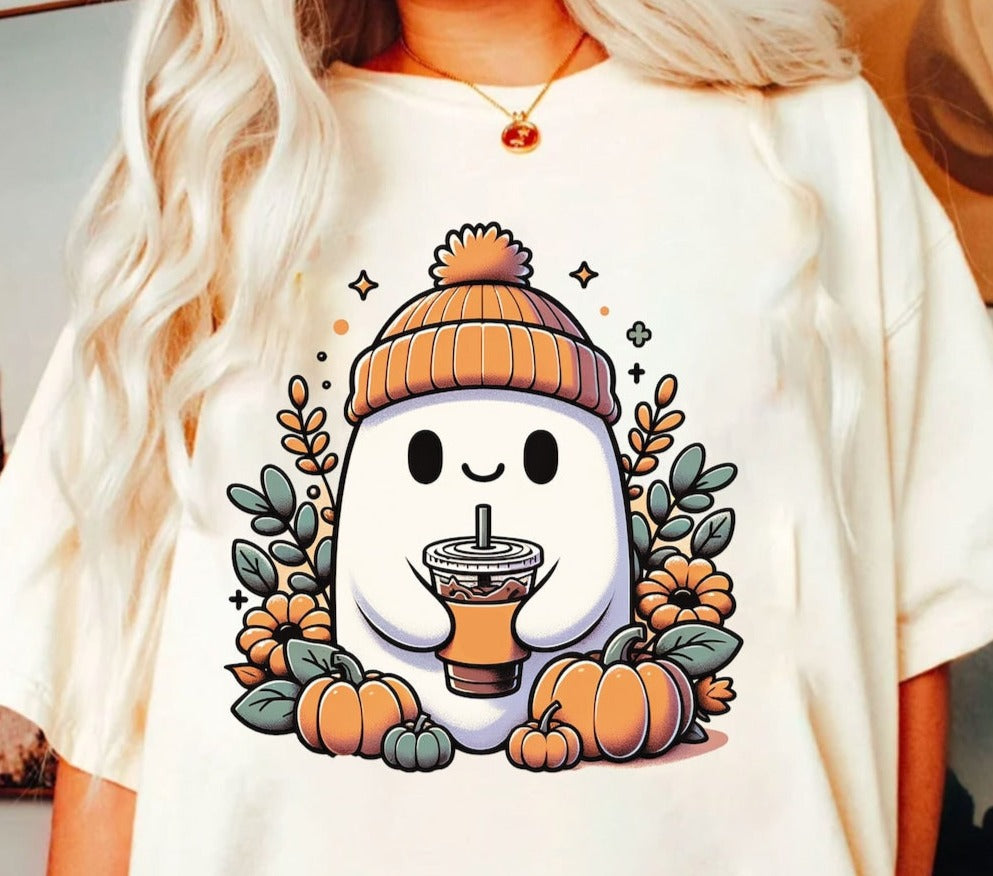 Sweatshirt or T-Shirt Hoodie Fall Halloween Pumpkins Ghosts