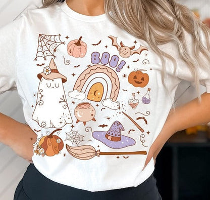 Sweatshirt Hoodie Or T-Shirt  Fall Halloween Subway Style Print All Over