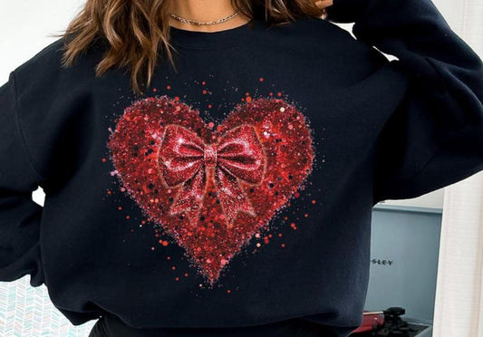 Sweatshirt Crew Hoodie Or T-Shirt  Happy Valentines HEART .