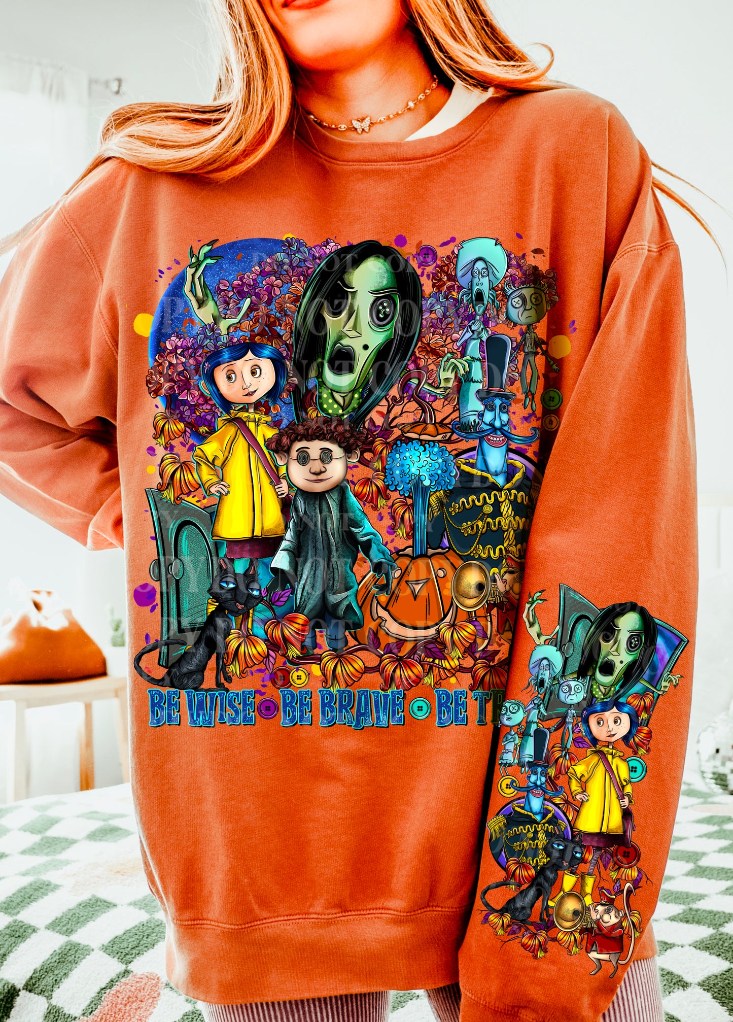 DTF Transfer Fall  Halloween Coraline Be Wise Be Brave Be Tricky