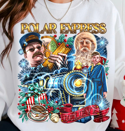 DTF Transfer Christmas P  Express With Sleeve Print