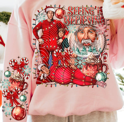 Sweatshirt Crew Or Hoodie T-Shirt  Christmas Santa Clause Vintage Sleeve Print Offered