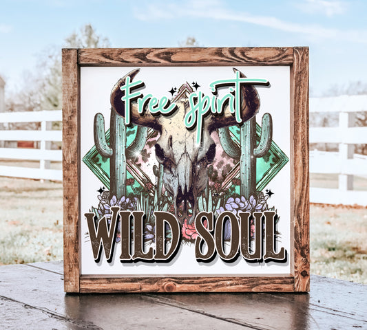 Wild Soul Rustic Framed Wooden Signs in 13" or 7" - Perfect for adding a touch of charm to any space