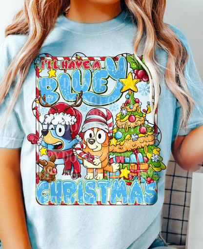 Sweatshirt Hoodie Or T-Shirt  Christmas Bluey Christmas