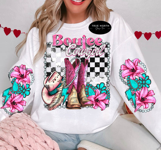 DTF Transfer Valentines Bougie Boujee Cowgirl  Sleeve offered