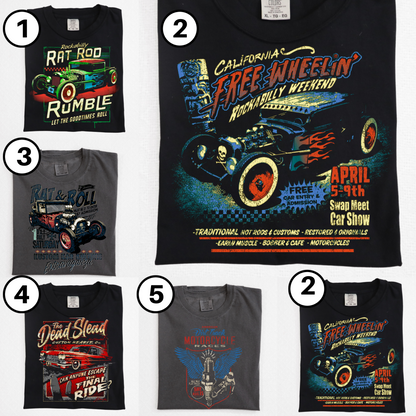 DTF Transfer Vintage Rat Rods