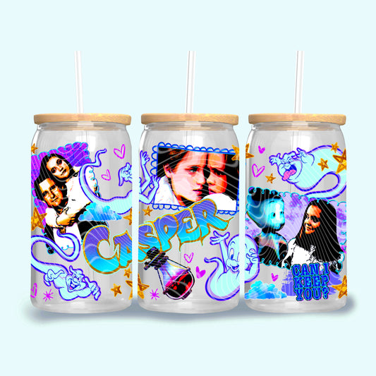 UV DTF Cup Wrap – Casper Can’t Keep You Retro Ghost Design