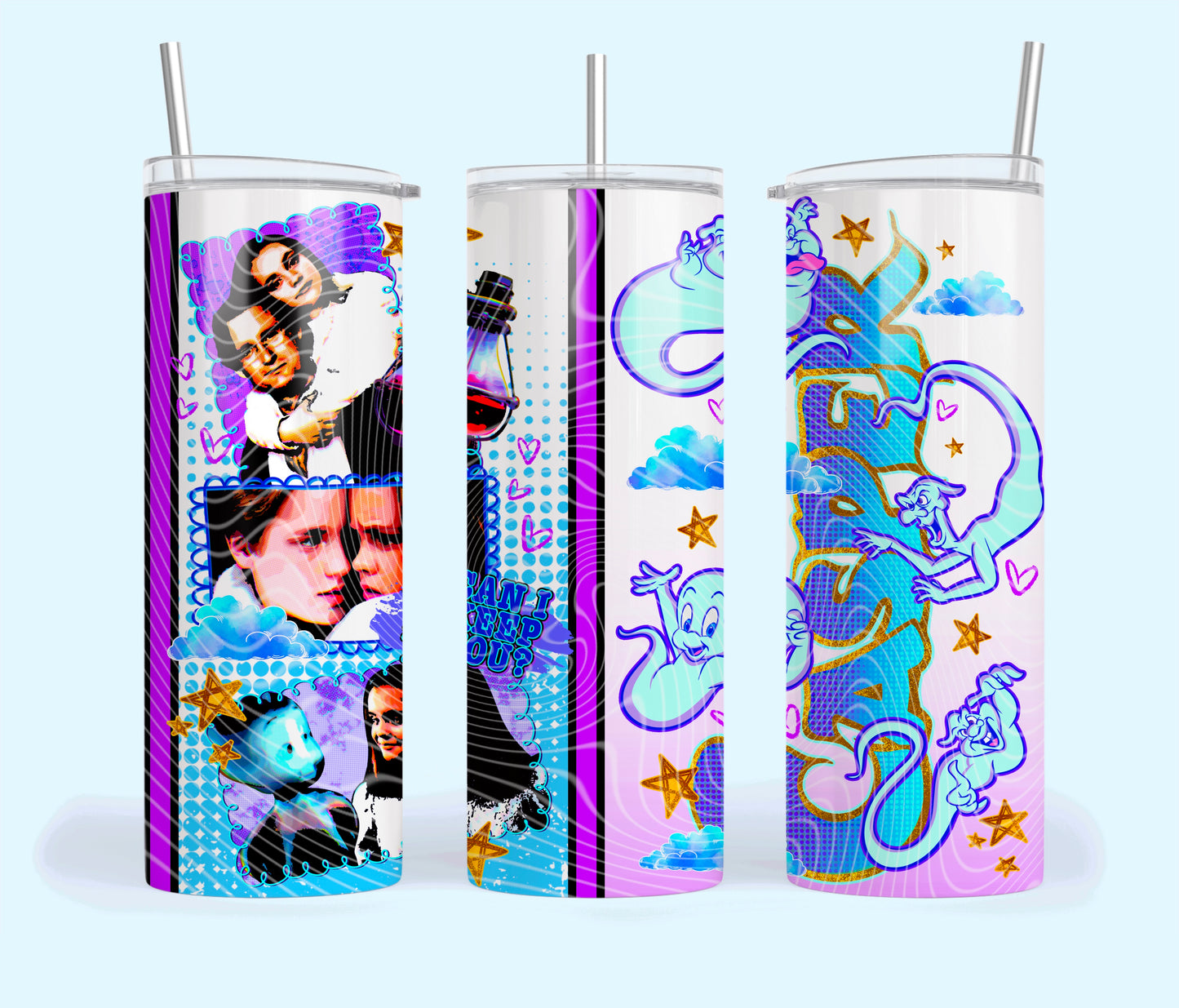 UV DTF Cup Wrap – Casper Can’t Keep You Retro Ghost Design