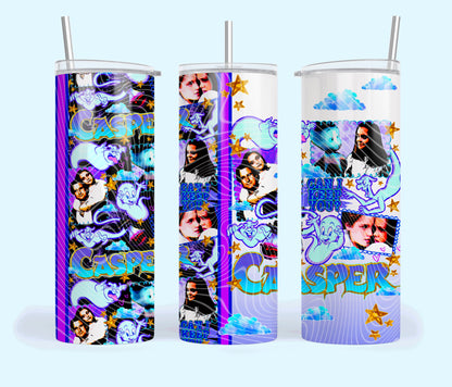 UV DTF Cup Wrap – Casper Can’t Keep You Retro Ghost Design