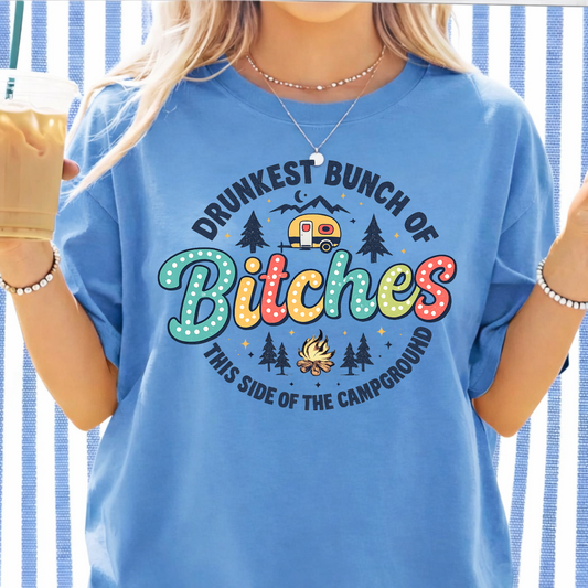 DTF Transfer Drunkest Bunch of Bitches Campfire