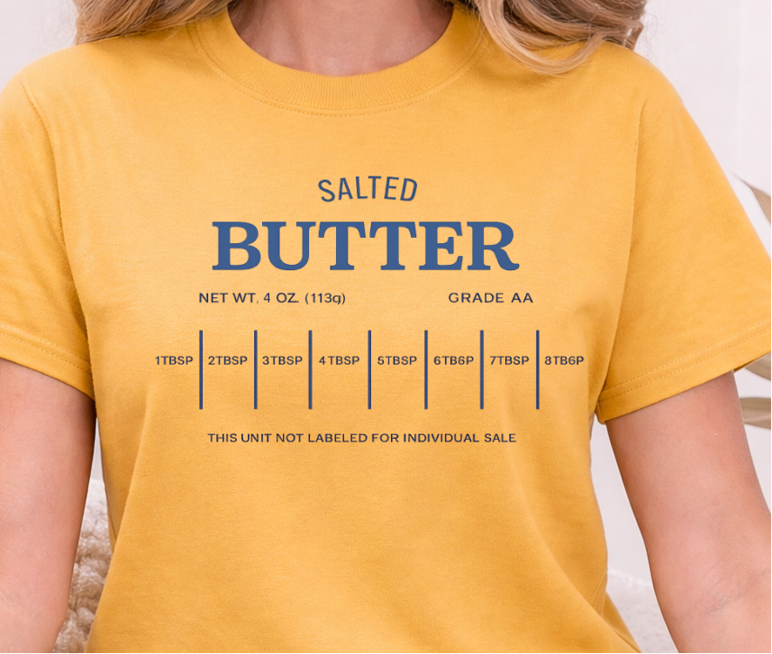 DTF Transfer Salted Butter Measurement Stick Vintage Label