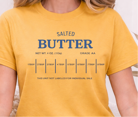 DTF Transfer Salted Butter Measurement Stick Vintage Label