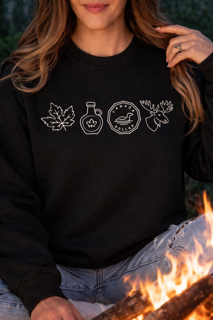 DTF Transfer Canadian Icons Maple Leaf, Syrup, Loonie & Moose