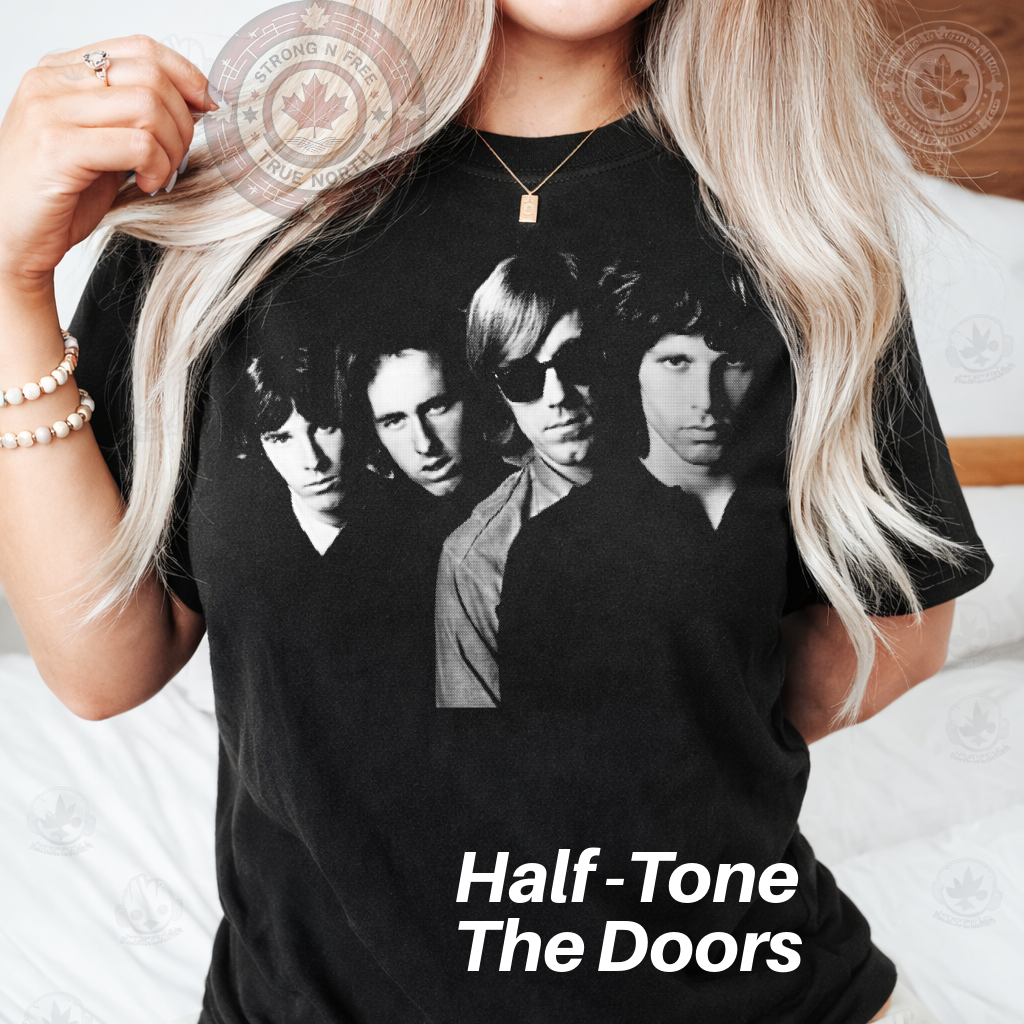 DTF Transfer Half-Tone Classic 70's Rock Band