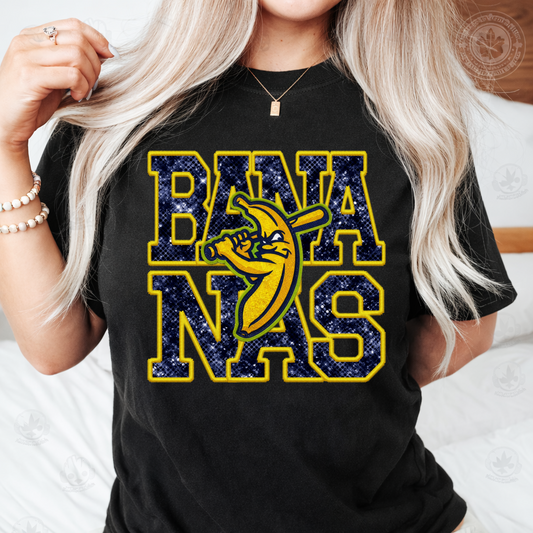 DTF Transfer Baseball “BANANAS” Team Graphic — Retro Sports Mascot