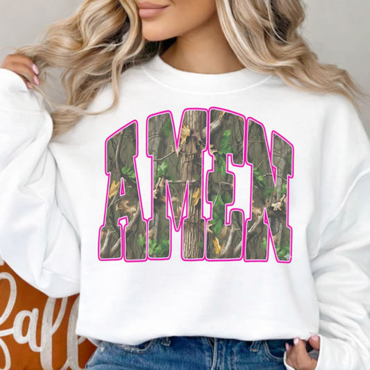 DTF Transfer Amen Christian Camo