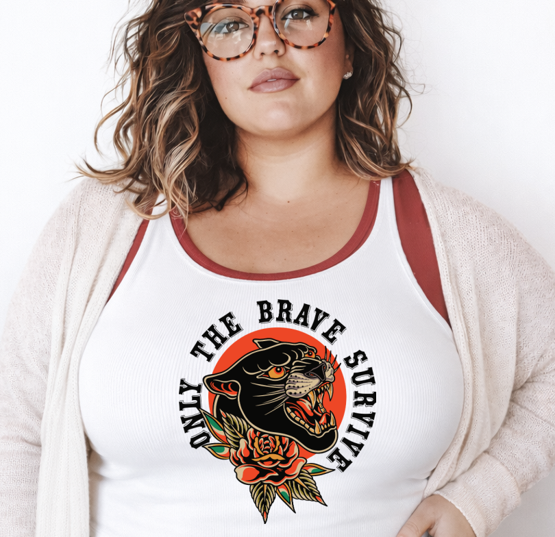 DTF Transfer Only the Brave Survive Vintage Panther