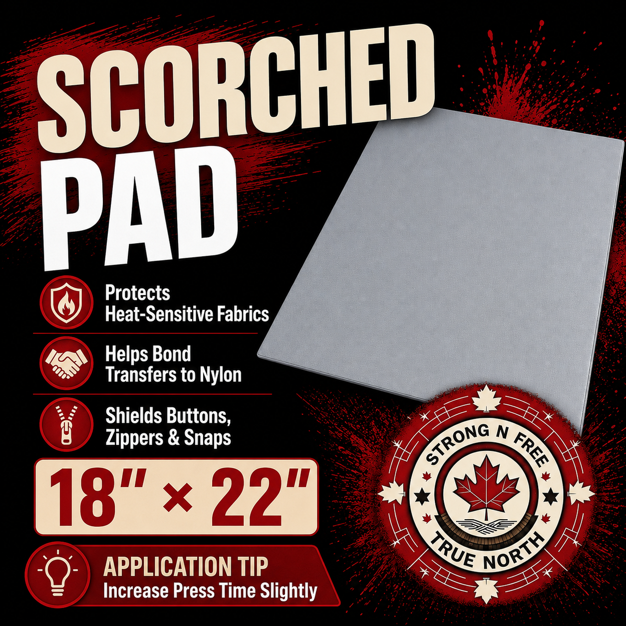 Silicone Heat Press Cover Pad SCORCHED PAD – 18″×22″ Approx.