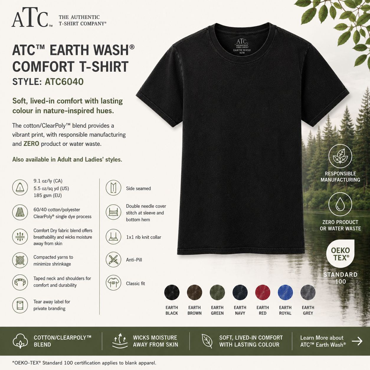 ATC™ EARTH WASH® CVC TEE - ATC6040