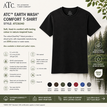 ATC™ EARTH WASH® CVC TEE - ATC6040