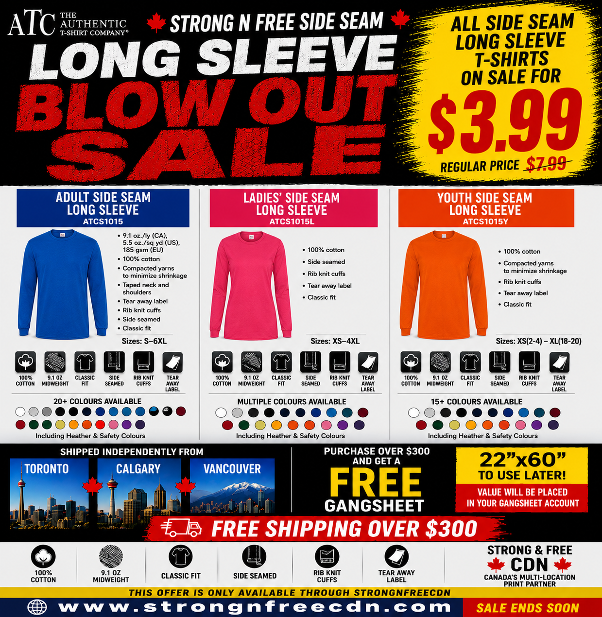 ATC™ EVERYDAY SIDE SEAM LONG SLEEVE TEE - ATCS1015