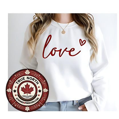 Love  Embroidered Crewneck or Hoodie