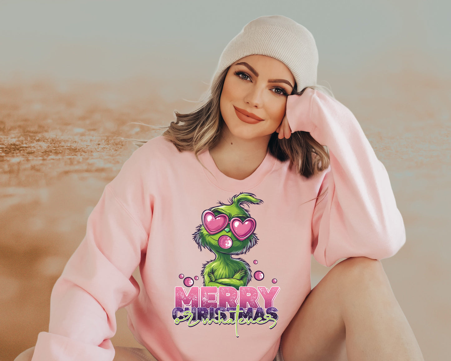 Sweatshirt Hoodie Or T-Shirt Christmas Hearts Merry Christmas