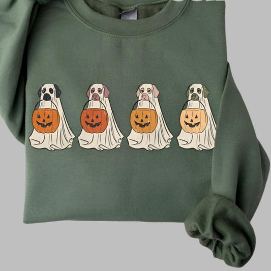 DTF Transfer Fall Halloween Fall Dog Pumpkins