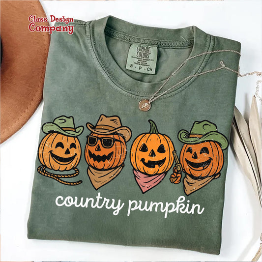 DTF Transfer Country Pumpkin Cowboy Jack O’Lanterns
