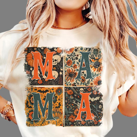 DTF Transfer Fall Halloween MaMA Mom Design