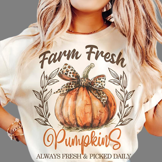 DTF Transfer Fall Halloween Farm Fresh Pumpkins