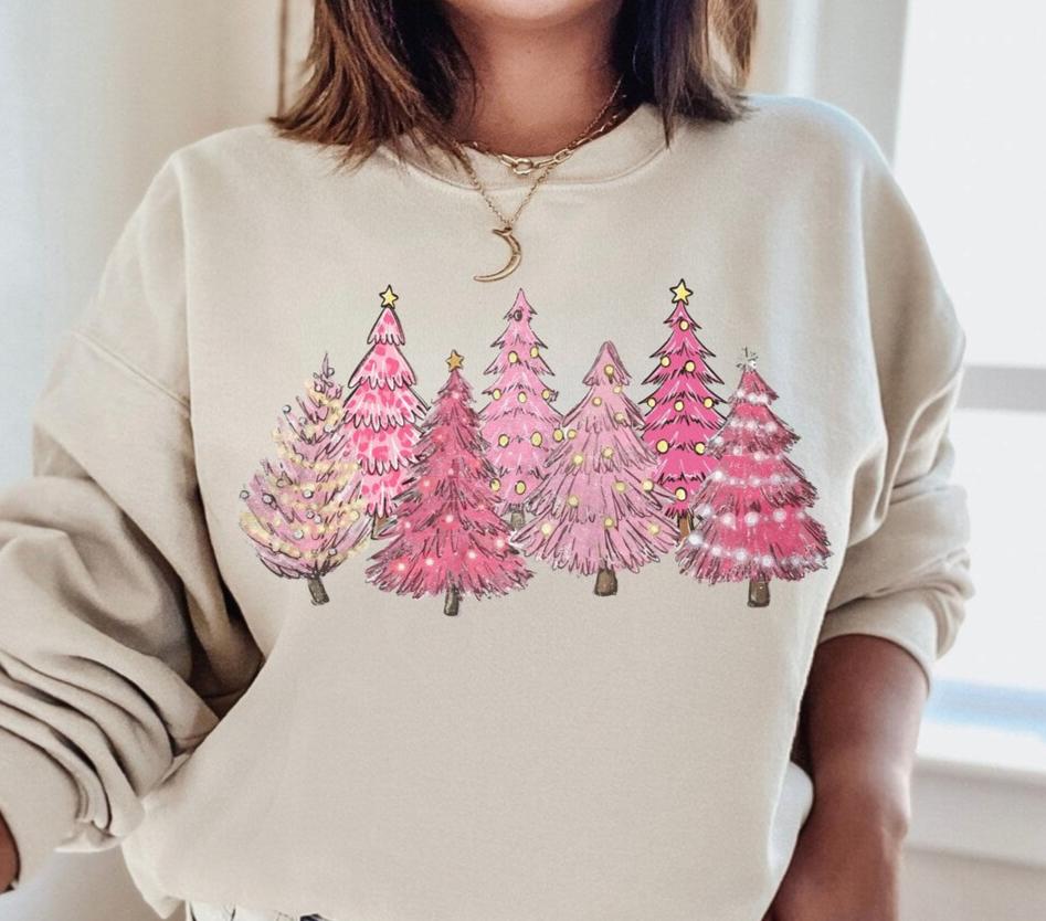 Sweatshirt Hoodie T-Shirt Christmas Print Christmas Trees