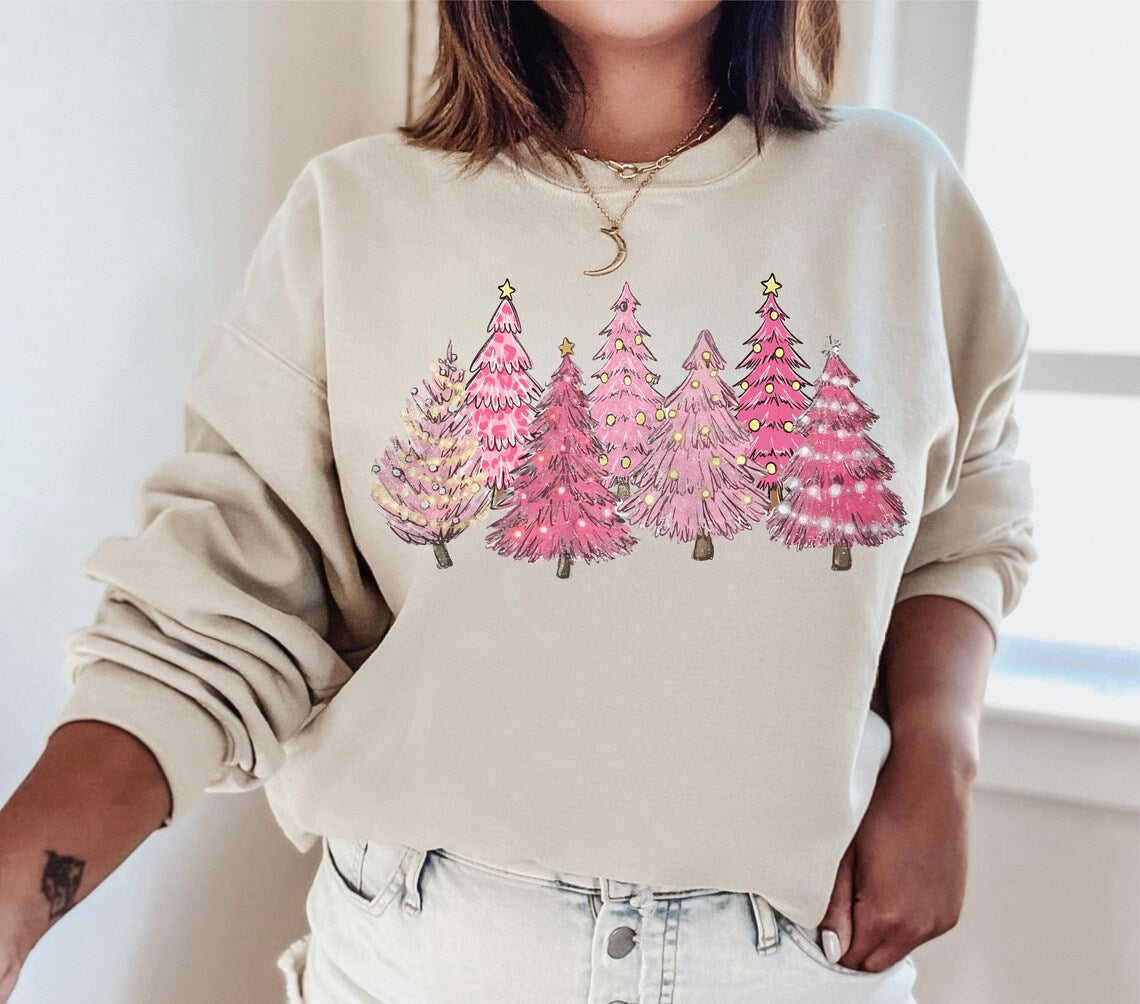 Sweatshirt Hoodie T-Shirt Christmas Print Christmas Trees