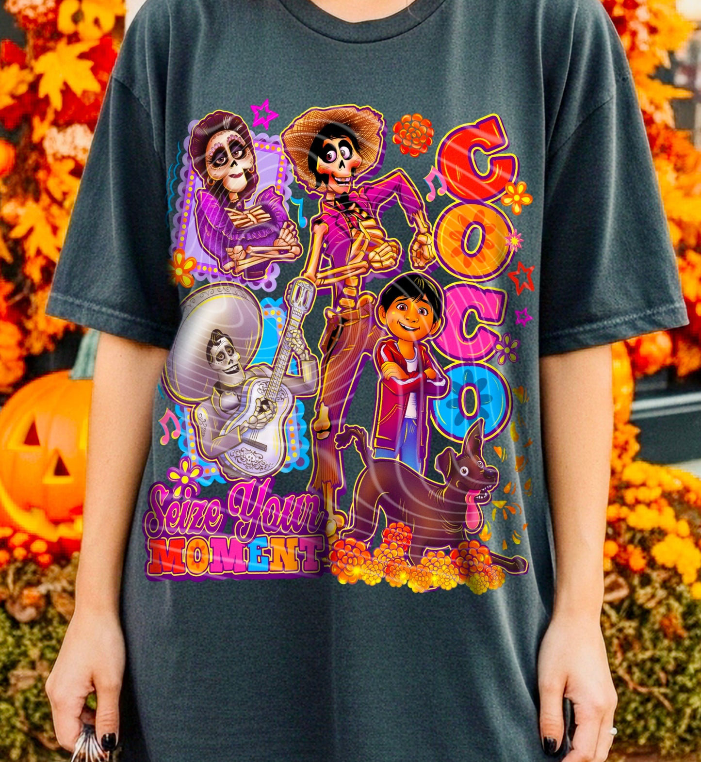 DTF Transfer Coco Sleeve Halloween  Castle Sweatshirt