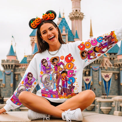 DTF Transfer Coco Sleeve Halloween  Castle Sweatshirt