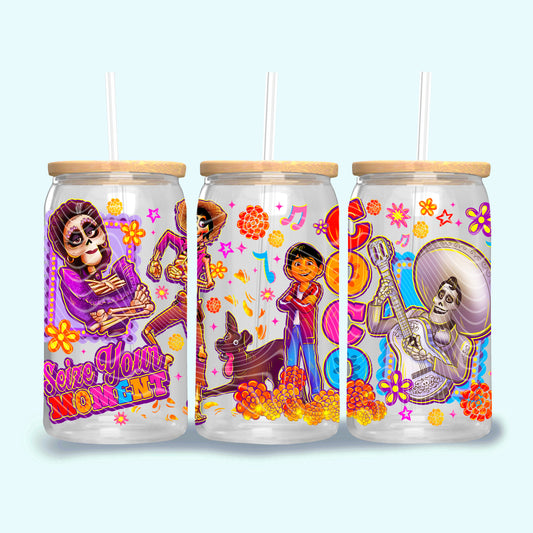 UV DTF Cup Wrap – Seize Your Moment Colorful Characters