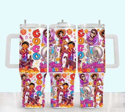 UV DTF Cup Wrap – Seize Your Moment Colorful Characters