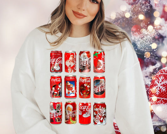 DTF Transfer Christmas Vintage Cokee Santa Cans collection