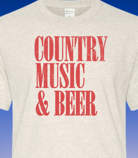 DTF Transfer – Country Music & Beer Western Bold Design