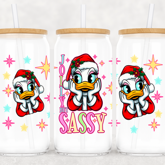UV DTF Cup Wrap – Jolly But Sassy Christmas Duck Design