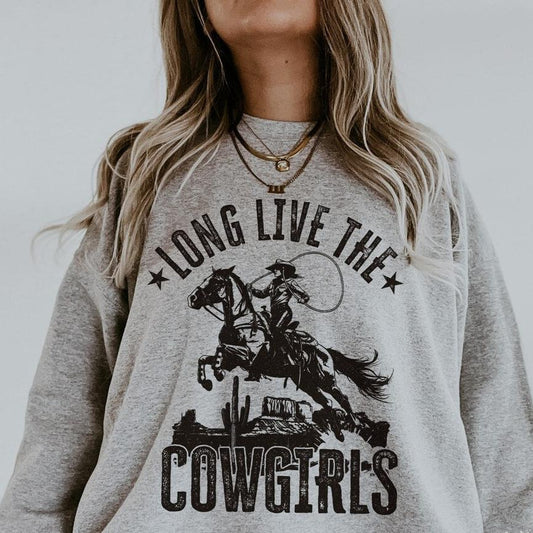 Hoodie Sweatshirt Crew T-Shirt  Country Long Live  The Cowgirls