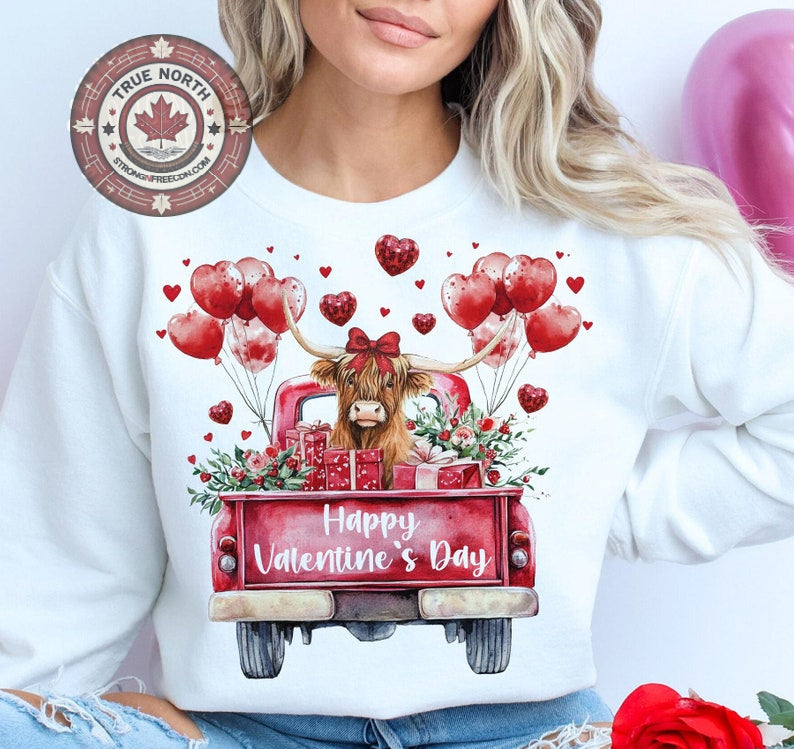 DTF Transfer Valentines Cute Highland Cow