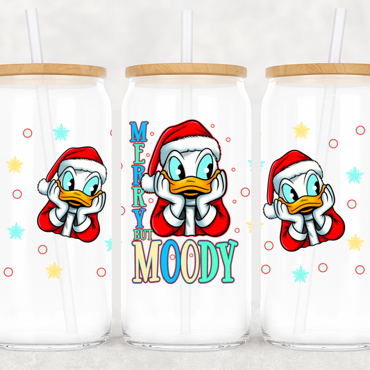 UV DTF Cup Wrap – Merry But Moody Christmas Duck Design