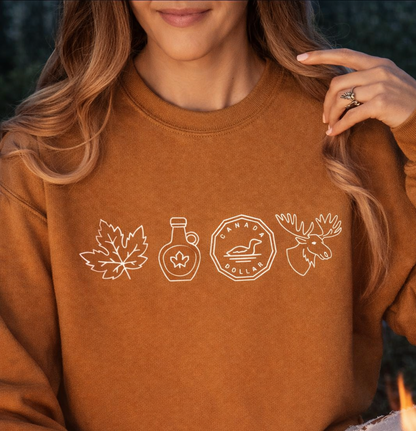 DTF Transfer Canadian Icons Maple Leaf, Syrup, Loonie & Moose