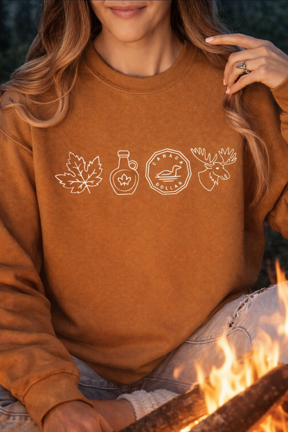 DTF Transfer Canadian Icons Maple Leaf, Syrup, Loonie & Moose