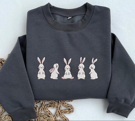 Embroidered Bunny Lineup Hoodie – Easter Collection