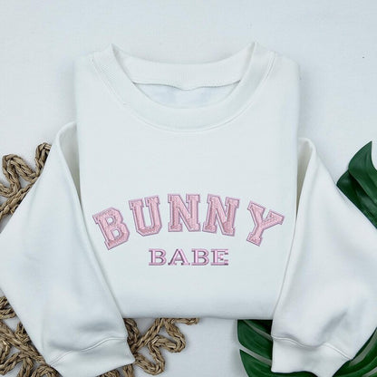 Embroidered Bunny Babe Easter Sweatshirt